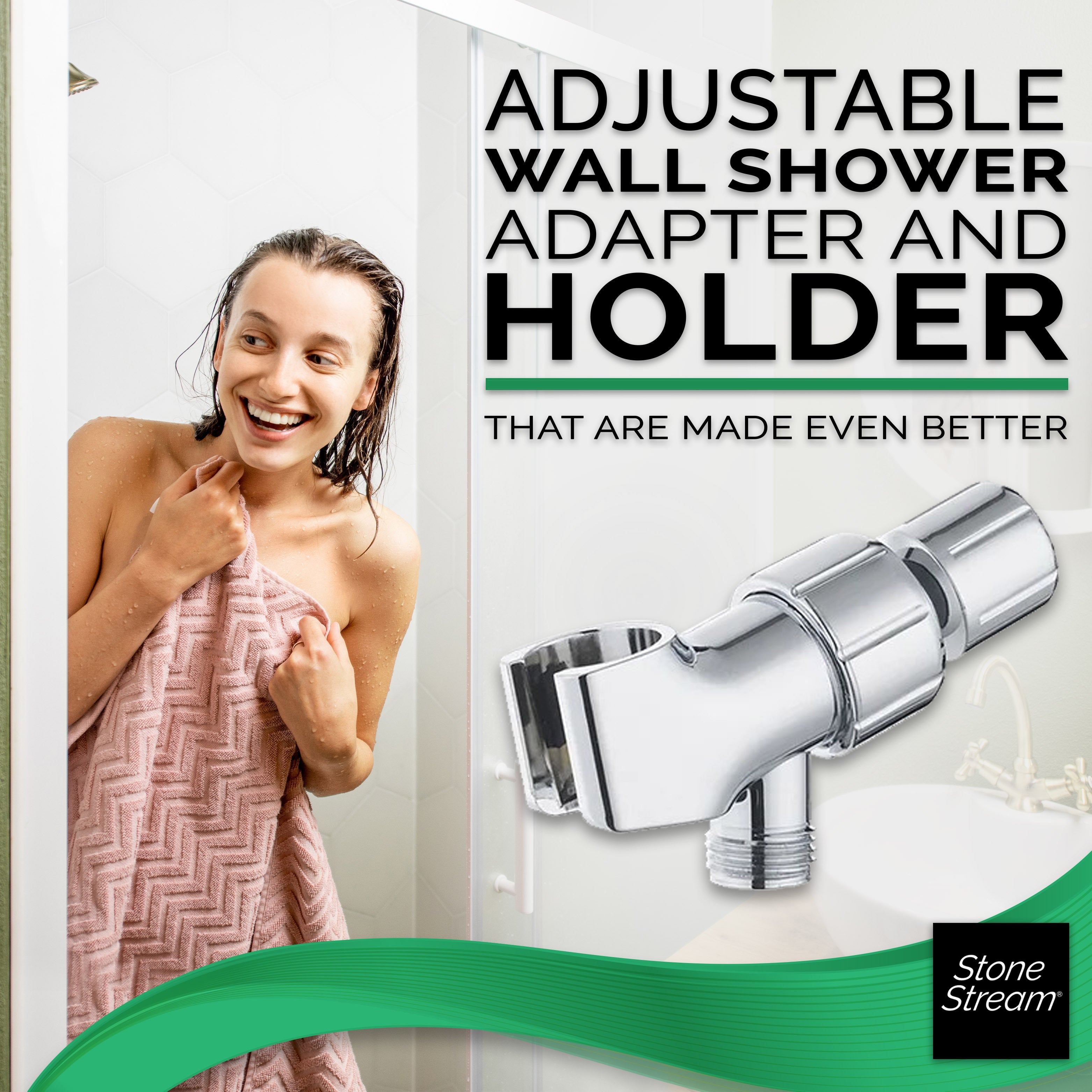 Douche-adapter voor handdouchekoppen - Chroom