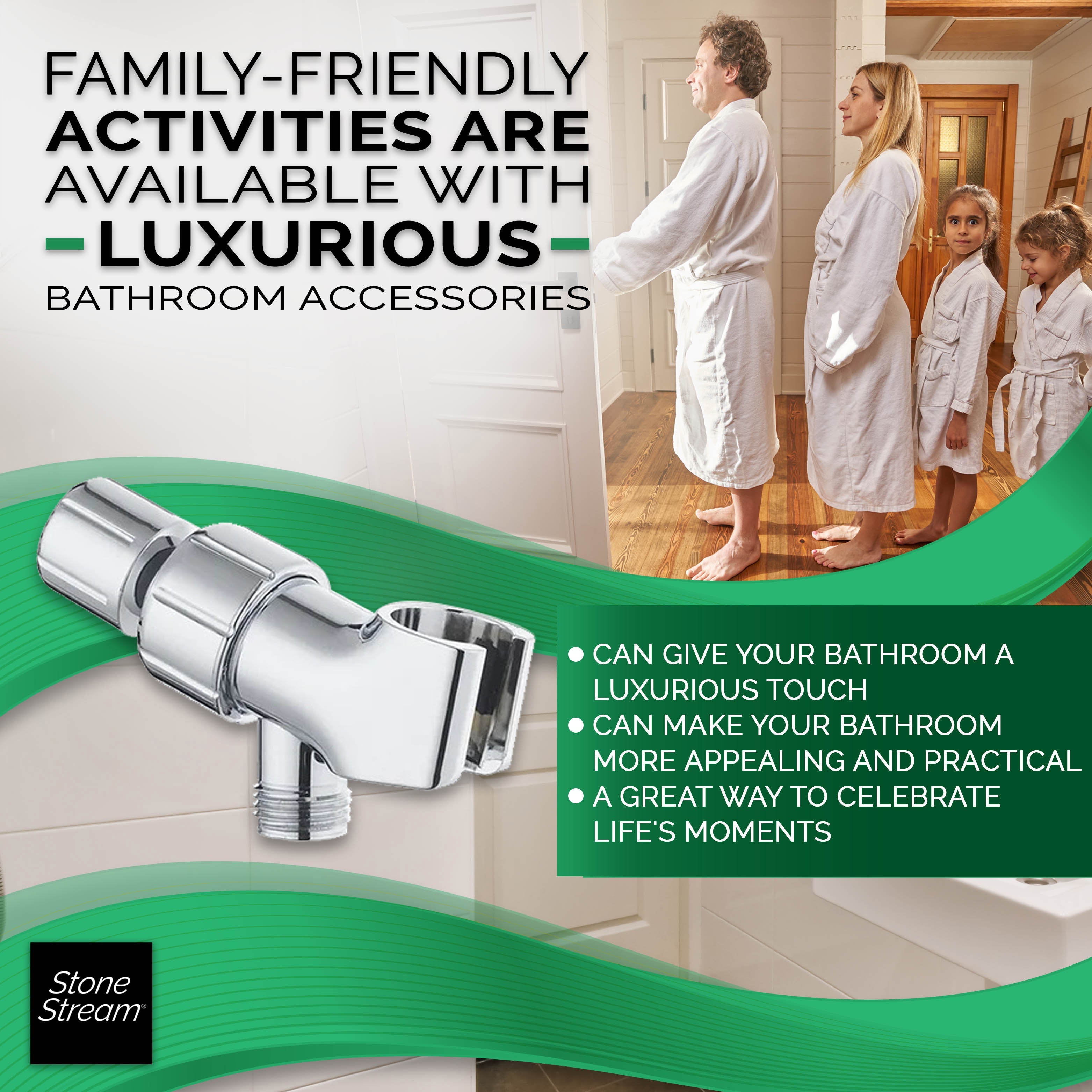 Douche-adapter voor handdouchekoppen - Chroom