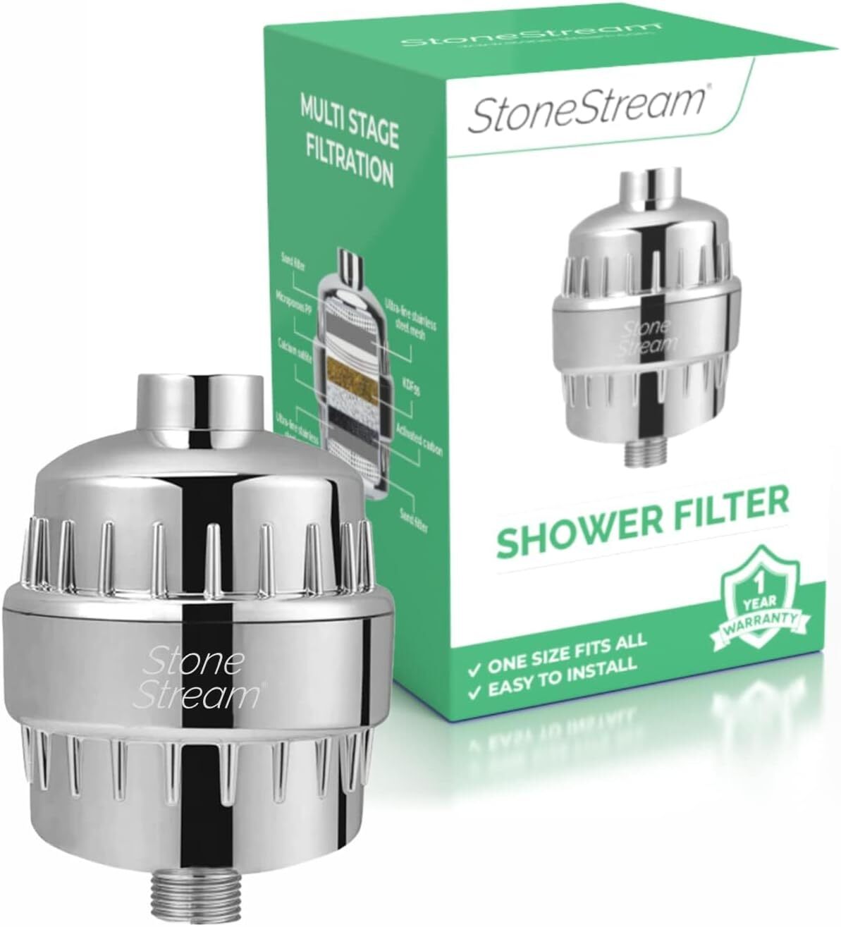 AquaHomeGroup Douchefilter, 20 niveaus, kalk met vitamine C, waterfilter, douche voor het verwijderen van chloor en fluoride, inclusief 2 opzetstukken, constante waterstroom douchekop kalkfilter AquaHomeGroup Douchefilter, 20 niveaus, kalk met vitamine C, waterfilter, douche voor het verwijderen van chloor en fluoride, inclusief 2 opzetstukken, constante waterstroom douchekop kalkfilter