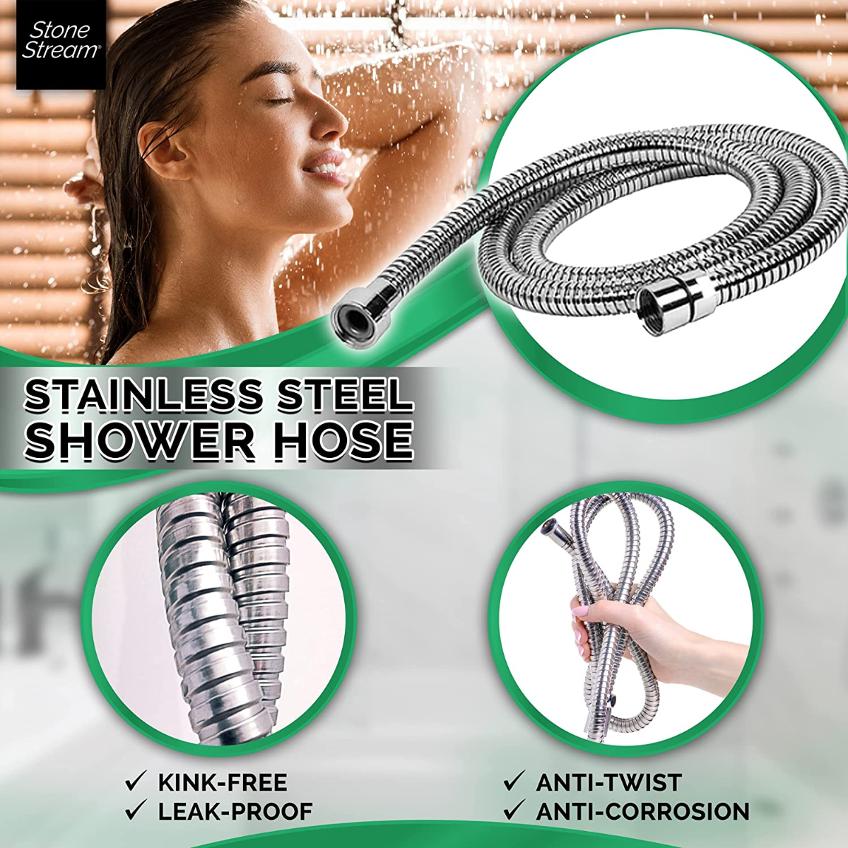 Handdouchekop 1,5 m doucheslang - Chroom