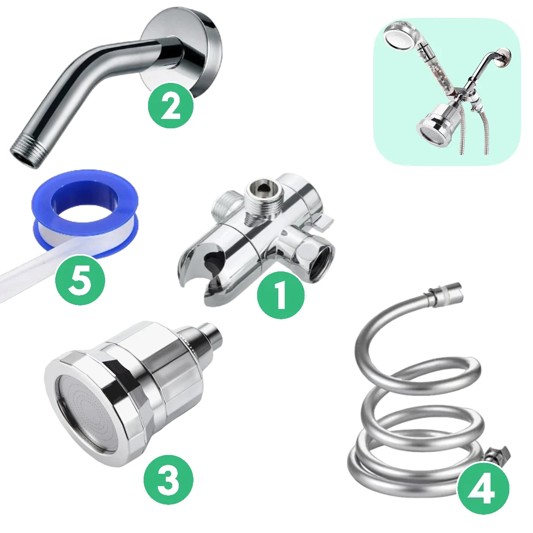 Combikit - Wandfilterset voor hard water - Chroom