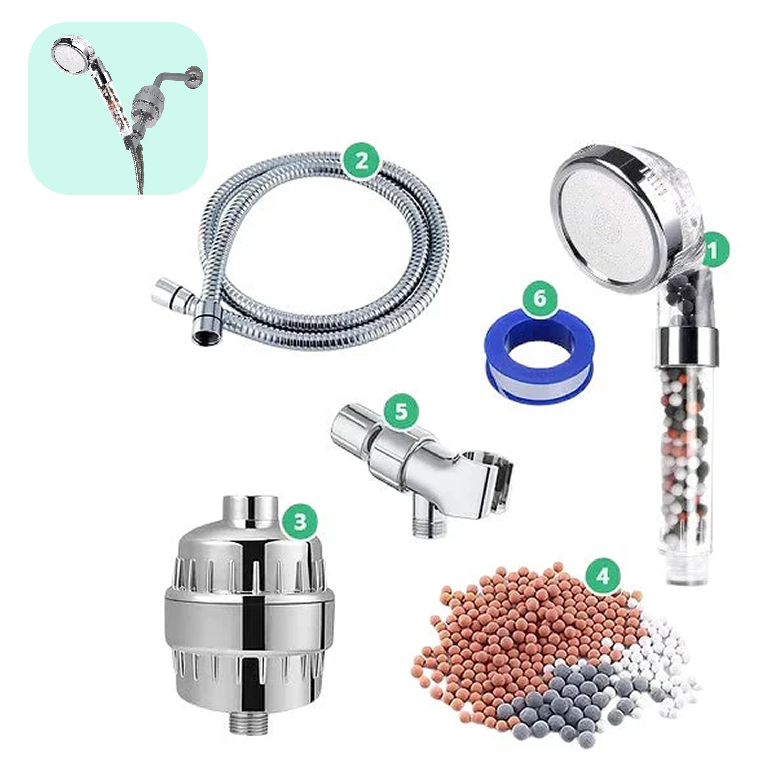 Filterkit voor hard water + Muuradapter