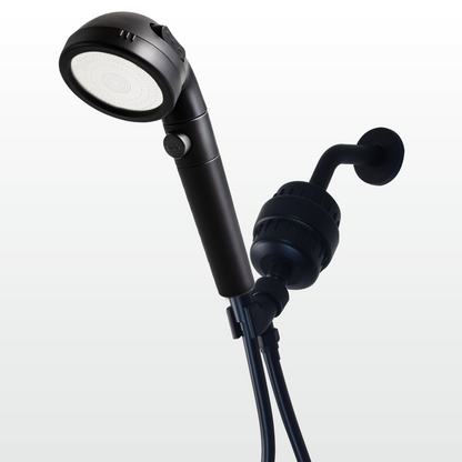 Zwarte Ecopower Douchekop met Filtratiekit voor Hard Water